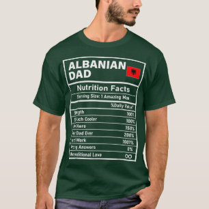 Manar albanska Pappa Nutrition Facts Fars dag Nat T Shirt