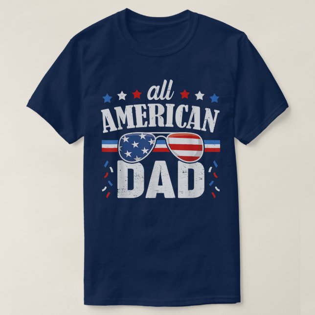 Manar all amerikansk Pappa 4:e juli Fars dag Sol T Shirt (Design framsida)