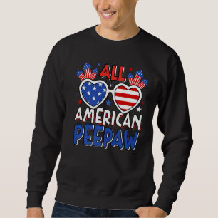 Manar all amerikansk peepaw 4:e juli Amerikanska F Lång Ärmad Tröja