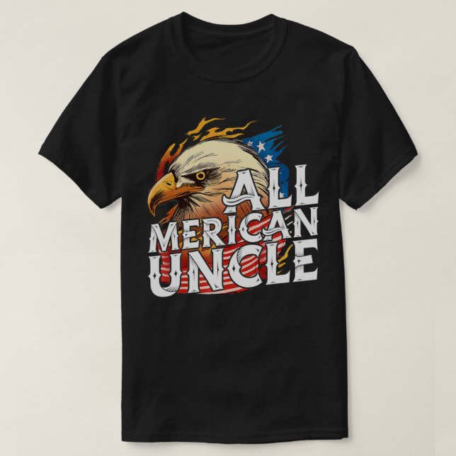 Manar All Merican farbror 4:e juli Day Eagle USA F T Shirt (Design framsida)
