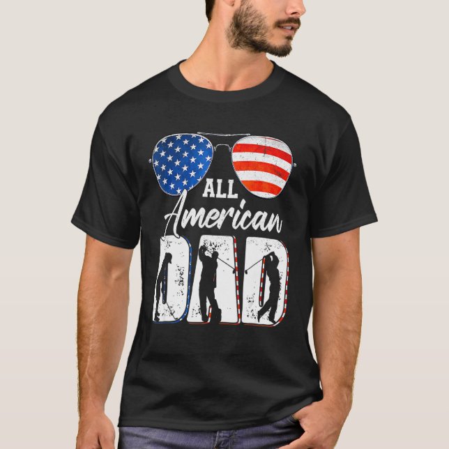 Manar Alla amerikanska Pappa 4:e juli Fars dag Sol T Shirt (Framsida)