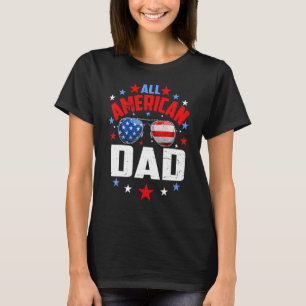 Manar alla amerikanska Pappa 4 juli Fars dag T Shirt