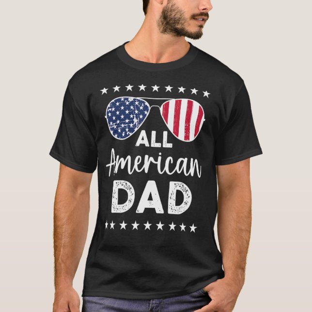 Manar Alla amerikanska Pappa USA:s solglasögon för T Shirt (Framsida)
