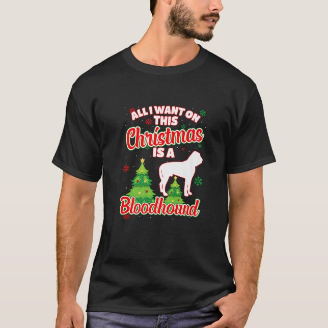 Manar allt jag vill ha i julklapp är blodig. t shirt (Framsida)