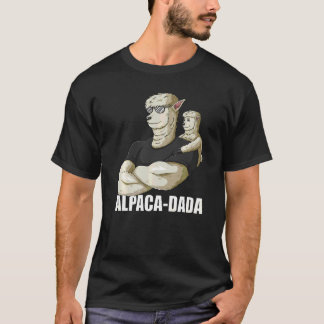 Manar Alpaca Dada med Llama Alpaca son för Far T Shirt
