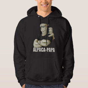 Manar Alpaca Pappa med Llama Alpaca Son för Far Hoodie