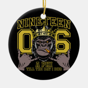 Manar Alpha African 1906 Fratairy Ape Hand Sign Julgransprydnad Keramik