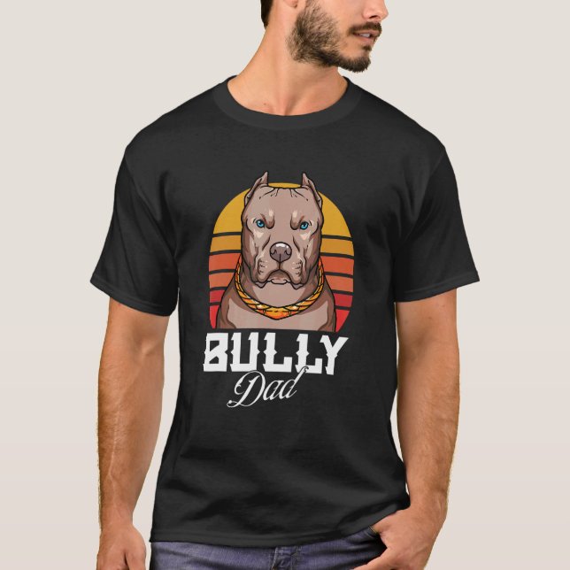 Manar American Bully för Hundägare Bully Pappa T Shirt (Framsida)