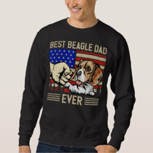 Manar American Flagga Best Beagle Pappa 4 juli Tjo Lång Ärmad Tröja