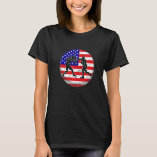 Manar American Flagga Boxing juli 4:e USA Manar Kv T Shirt