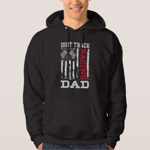 Manar American Flagga Dirt Track Tävla Pappa Tävli Hoodie