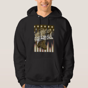 Manar American Flagga Fishing Vintage Bass Fishing Hoodie