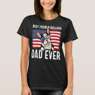 Manar American Flagga Fransk Bulldog Pappa Hund Fa T Shirt