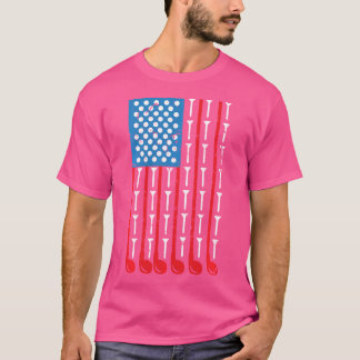 Manar American Flagga Golf Klubb Sports Design T Shirt