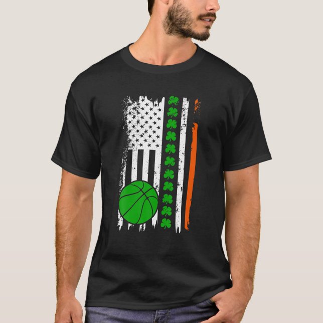 Manar American Flagga Ireland Flagga ST PATRICKS D T Shirt (Framsida)