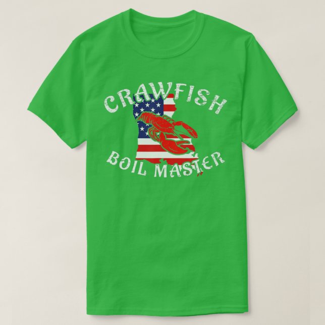 Manar American Flagga Louisiana Kräftor Boil Maste T Shirt (Design framsida)