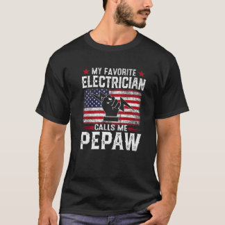 Manar American Flagga My Favorite Electrician ring T Shirt