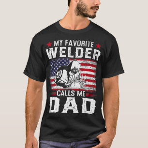 Manar American Flagga My Favorite Welder kallar mi T Shirt