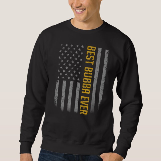 Manar American Flagga Pappa For Fars dag Best Bubb Lång Ärmad Tröja (Framsida)