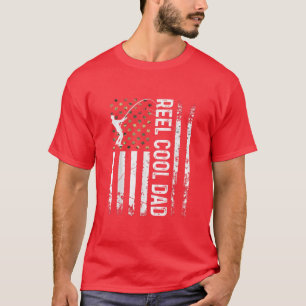 Manar American Flagga Reel Coola Pappa för pappa M T Shirt