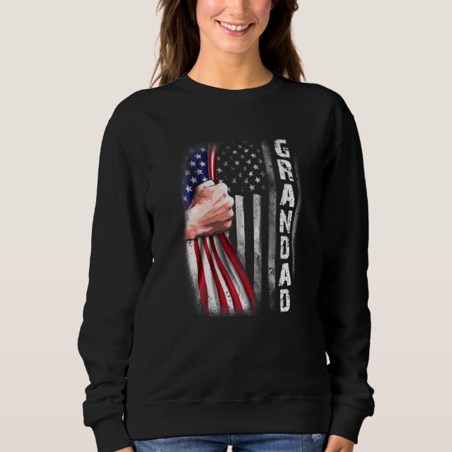 Manar American Grandad Flagga Fist Bump Grandad T Shirt (Framsida)