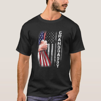 Manar American Grandpappa Flagga Fist Bump Grandda T Shirt