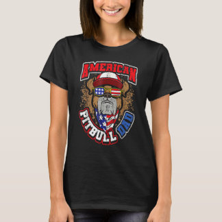 Manar American Pitbull Pappa 4 juli T Shirt