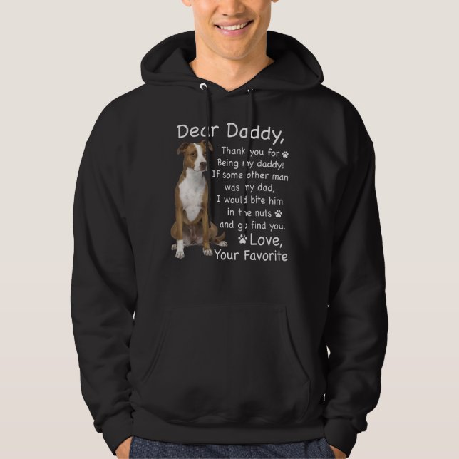 Manar American Pitbull Terrier Pet Hund Far Da Hoodie (Framsida)