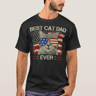 Manar Amerikanska Flagga Best Cat Pappa någonsin F T Shirt