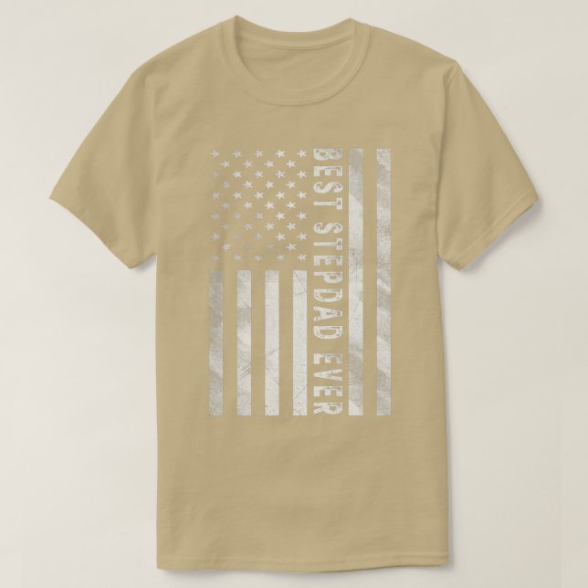 Manar Amerikanska USA flagga Best Step Pappa Allti T Shirt (Design framsida)