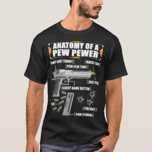 Manar Anatomi av en Pew Pewer Ammo Gun 9mm Pistol T Shirt