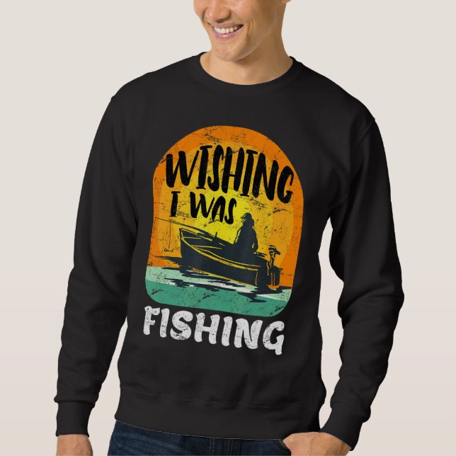 Manar Angler som säger att jag fiskade Lång Ärmad Tröja (Framsida)