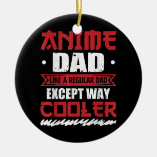 Manar Anime Pappa Funny Fars dag Otaku Manga Julgransprydnad Keramik