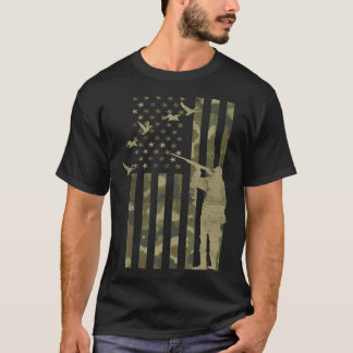 Manar Anka Hunter American Flagga Camo Anka Huntin T Shirt