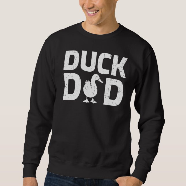 Manar Anka Pappa Cute Anka Pet Retro Anka Far Papp Lång Ärmad Tröja (Framsida)