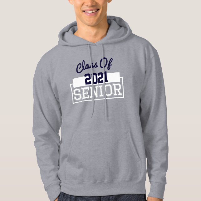 Manar anpassade namnklass för 2021 Senior Hoodie (Framsida)