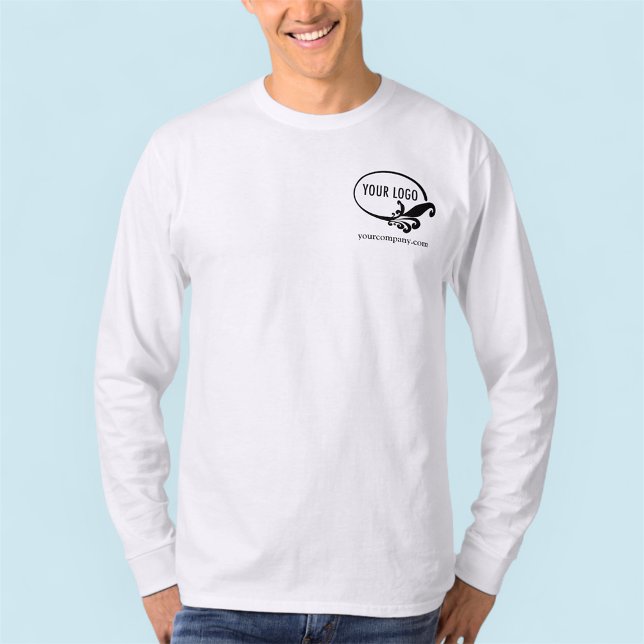 Manar Anpassningsbar Logotyp Långärmad Business Sh T Shirt (MISOOK Men's White Long Sleeve Shirt with Logo)