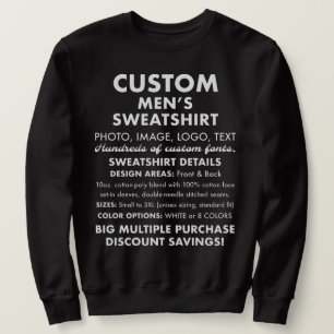 Manar Anpassningsbar Personlig Black Sweatshirt