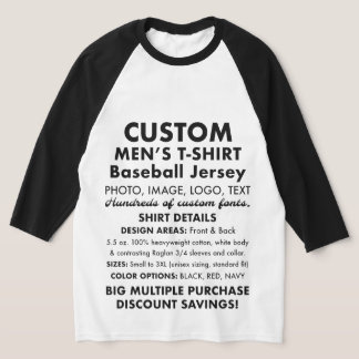 Manar Anpassningsbar Personlig Raglan Baseball Jer T Shirt