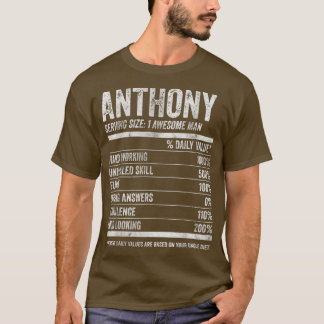 Manar Anthony Nutrition Personlig Namn Funny Na T Shirt