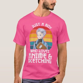 Manar är bara en pojke som Kärlek anime Sketching T Shirt