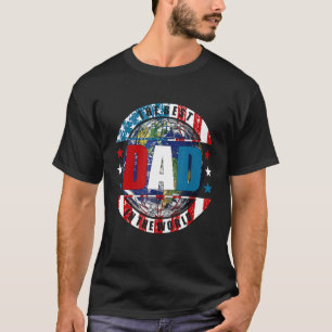 Manar är det bästa Pappan i det amerikanska Flagga T Shirt