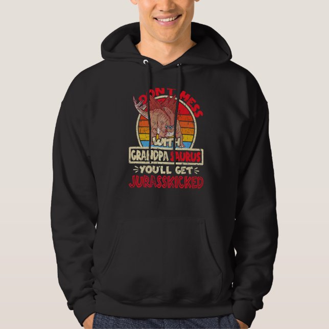 Manar är inte  med morfar Saurus jag Jurasskick Hoodie (Framsida)
