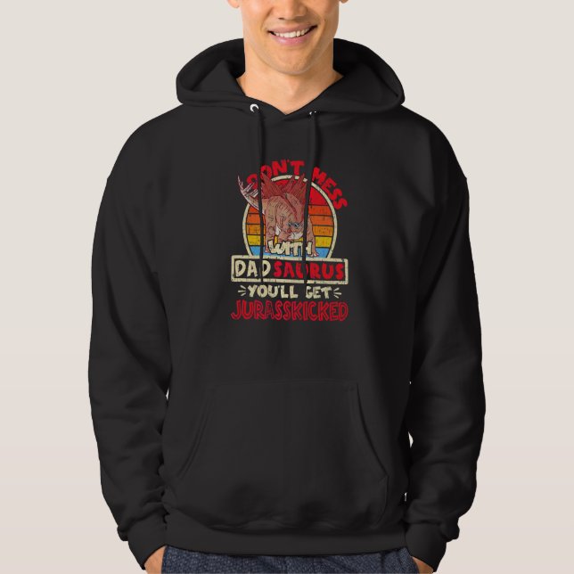 Manar är inte  med Pappa Saurus jag Jurasskick. Hoodie (Framsida)