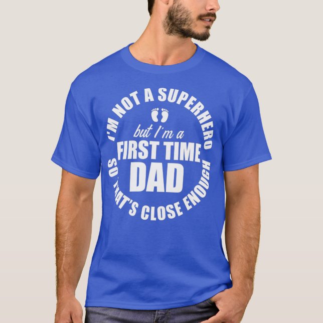 Manar är ny första gången Pappa som Hero pappa T Shirt (Framsida)