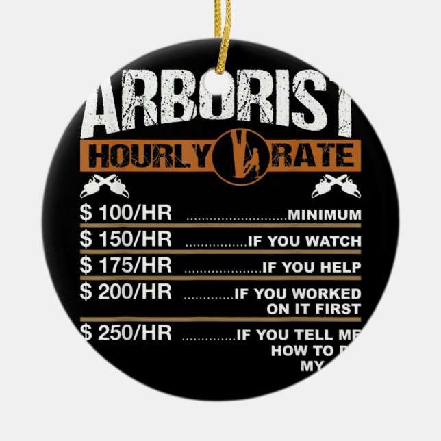 Manar Arborist timtaxa Träd Surgeon Logger Pappa Julgransprydnad Keramik (Framsidan)