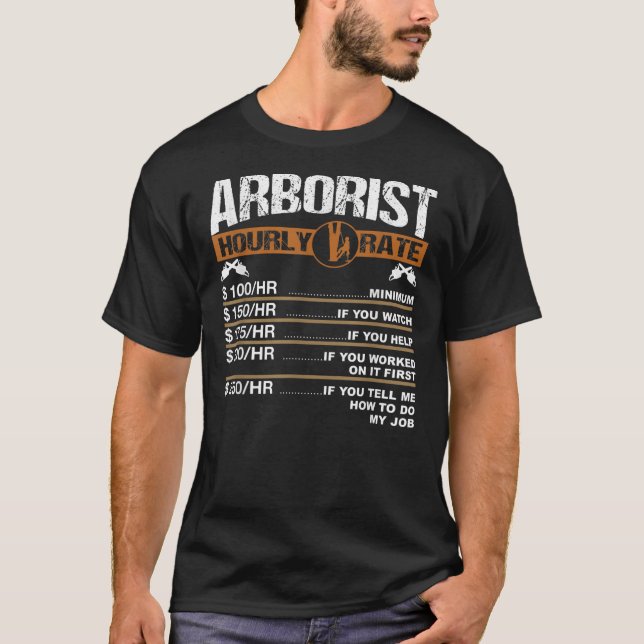 Manar Arborist timtaxa Träd Surgeon Logger Pappa T Shirt (Framsida)