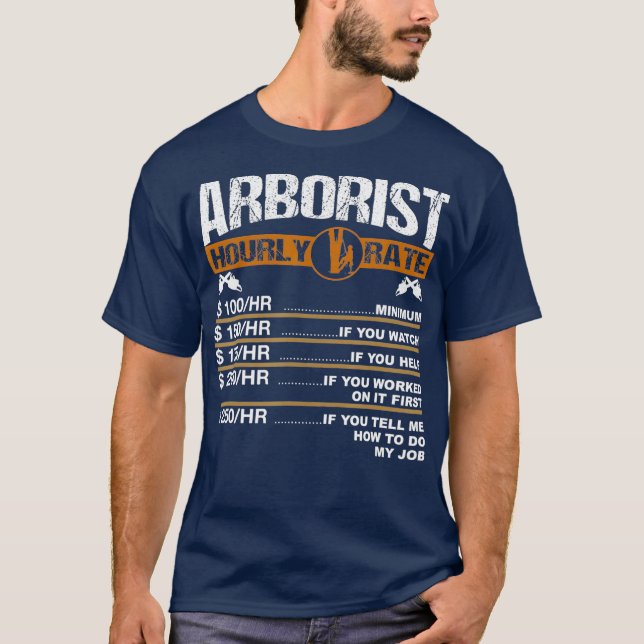 Manar Arborist timtaxate Träd Surgeon Logger T Shirt (Framsida)