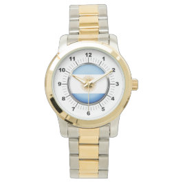 Manar Argentina Flagga Oversized Two-Tone Watch Armbandsur