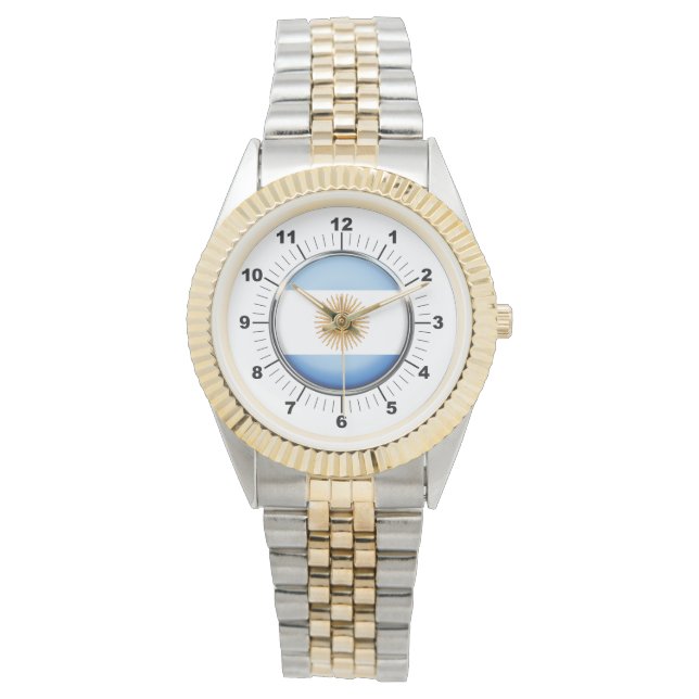 Manar Argentina Flagga Two-Tone Bracelet Watch Armbandsur (Framsida)